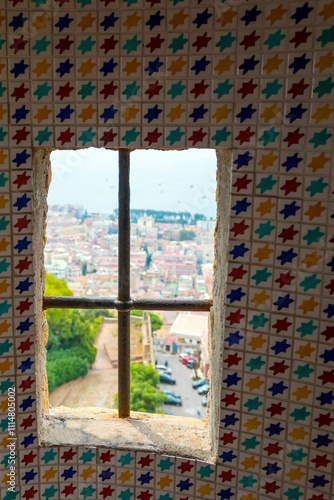 Obraz na płótnie Captured from Sant'Elmo Castle, this photo reveals Naples’ vast cityscape, historic architecture, and iconic Mount Vesuvius framed by the Italian sky w salonie