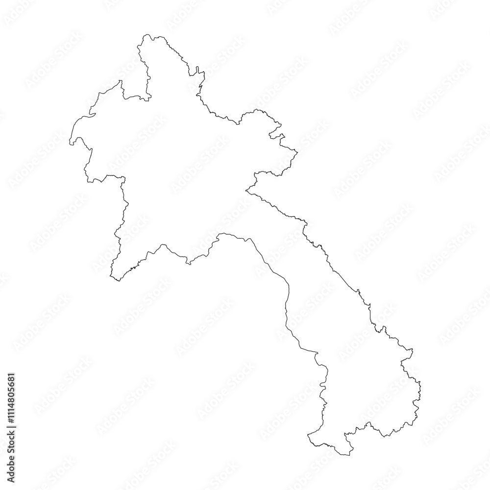 Obraz premium Laos blank outline map