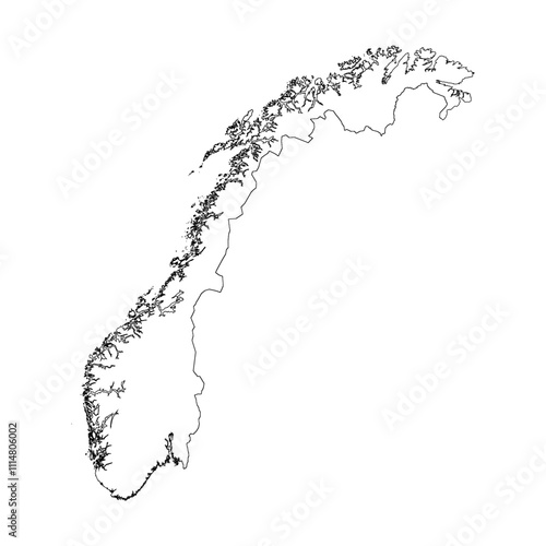 Norway blank outline map