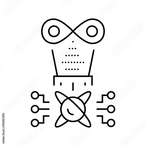 holography quantum technology line icon vector. holography quantum technology sign. isolated contour symbol black illustration