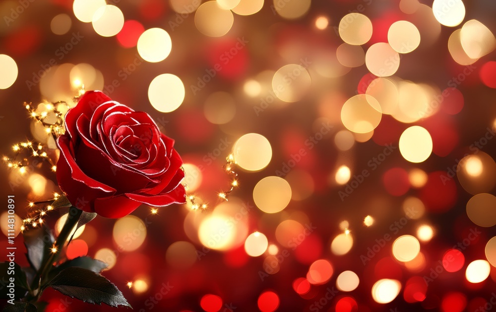 A vibrant red rose rests elegantly against a softly blurred background, symbolizing love and romance on Valentine's Day. A vibrant red rose rests elegantly against a softly blurred background, symbolizing love and romance on Valentine's Day.