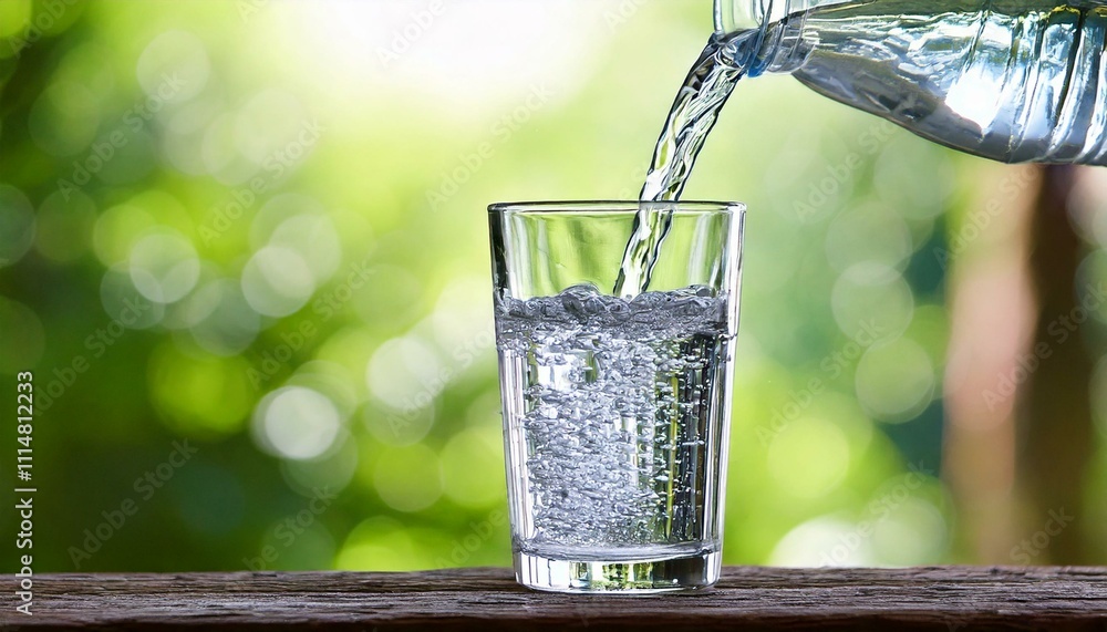 water pouring into a drinking glass