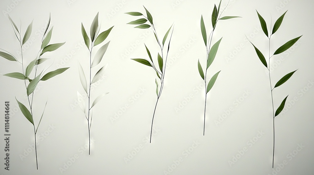 Obraz premium A green wall filled with plants against a white background