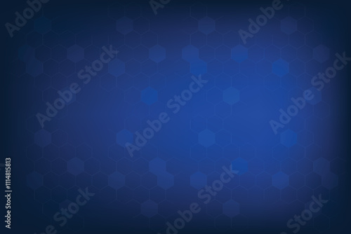 Light Blue technology background with connected hexagon. Free Space template with blank area for creative and design. Hex shape in stroke and fill in back.