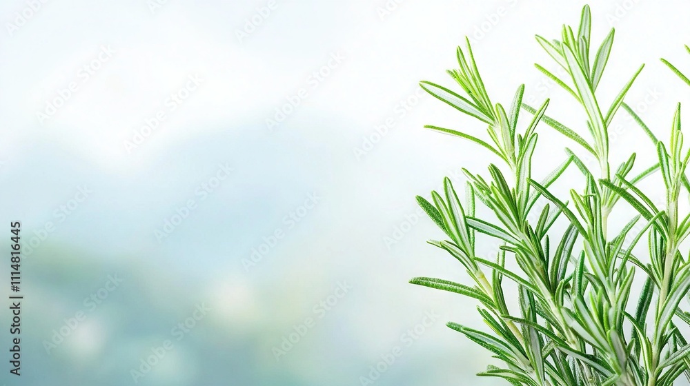 Fototapeta premium a green plant with a hazy sky in the backdrop