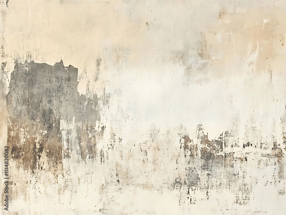 Fototapeta premium Old paper faded and worn texture background with muted colors, beige, cream white and light grey