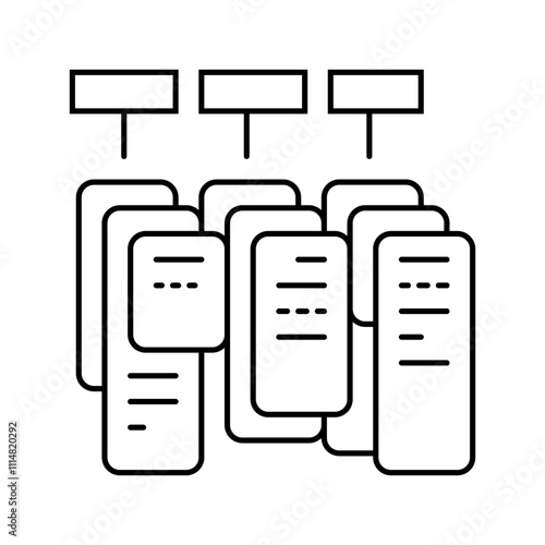 task batching time management line icon vector. task batching time management sign. isolated contour symbol black illustration