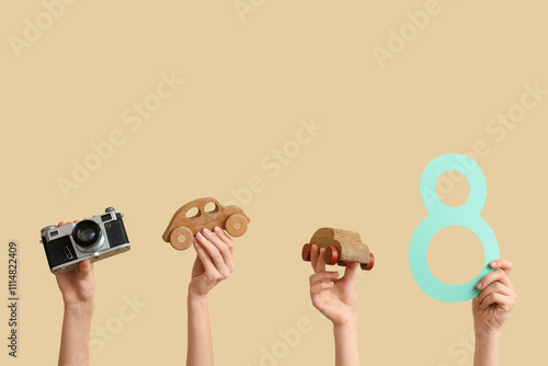 Female hands with paper fig...