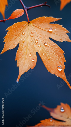 autumn leaves on water