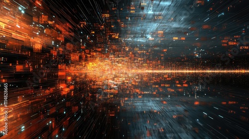 Wallpaper Mural Image of Abstract Circuit Layers Forming a Dynamic Technological Texture Torontodigital.ca