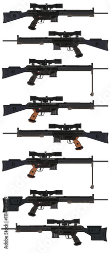 Old Cold War Modernized German Sniper and Sharpshooter Rifle