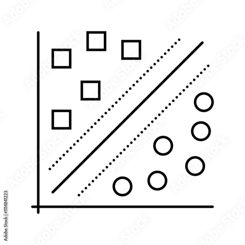 k nearest neighbors knn algorithm line icon vector. k nearest neighbors knn algorithm sign. isolated contour symbol black illustration