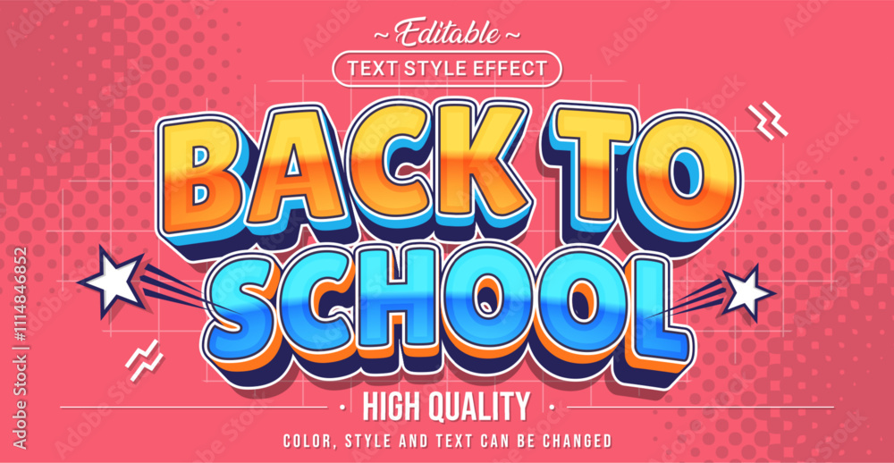 Fototapeta premium Editable text style effect - Back To School text style theme.