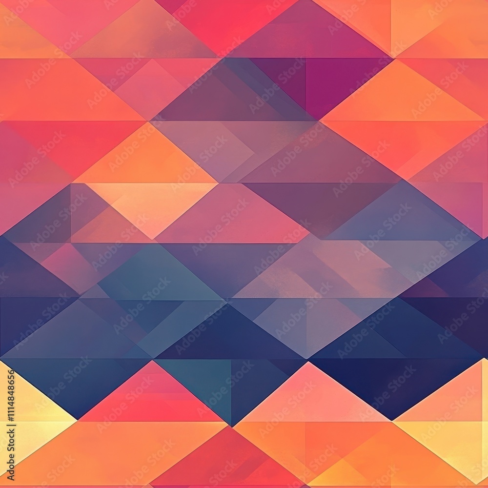 Fototapeta premium Colorful Geometric Triangle Pattern Seamless Wallpaper Design
