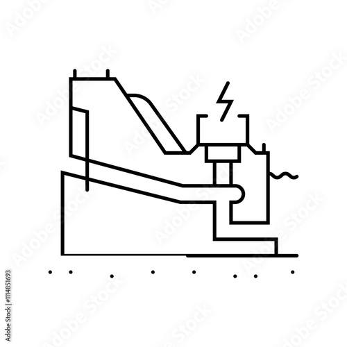 power generation hydroelectric line icon vector. power generation hydroelectric sign. isolated contour symbol black illustration