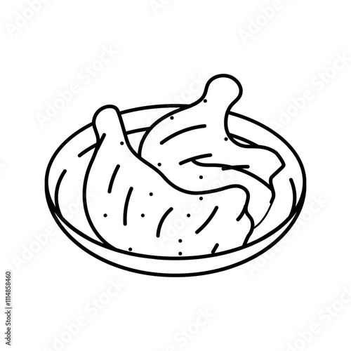 tandoori chicken indian cuisine line icon vector. tandoori chicken indian cuisine sign. isolated contour symbol black illustration