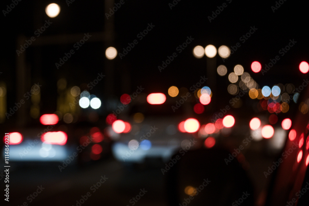 Bokeh circles created by traffic lights at night Bokeh circles created by traffic lights at night