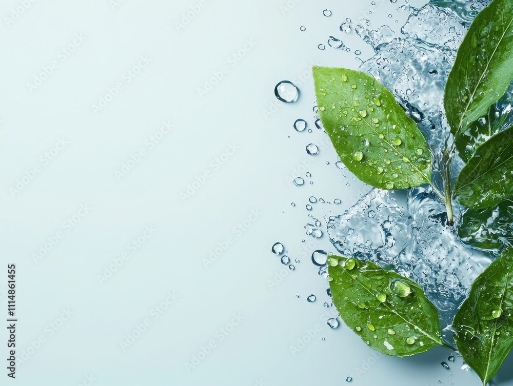 Plant transpiration process with water droplets nature scientific illustration clean environment close-up view environmental awareness for sustainable growth Plant transpiration process with water droplets nature scientific illustration clean environment close-up view environmental awareness for sustainable growth
