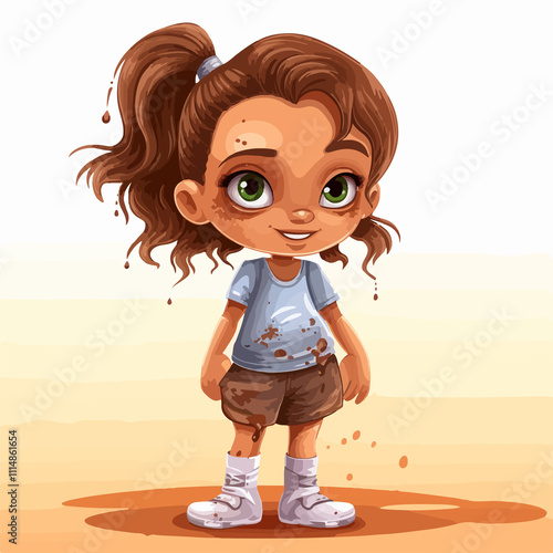 Hygienic and Messy Female Character Illustration Vector Picture photo