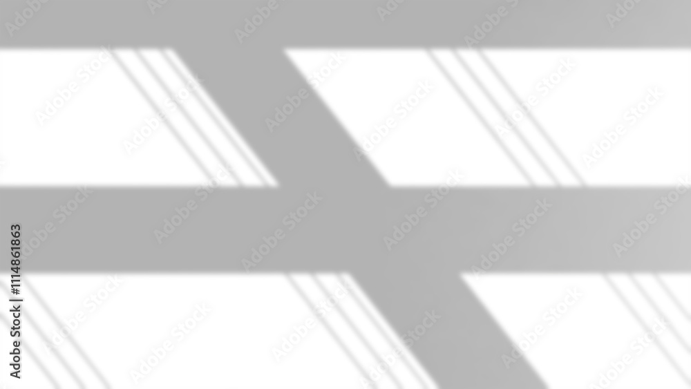 Obraz premium Window Blinds Gobo Effect on a transparent background, 4k UHD, 16:9 ratio. Realistic shadows for overlay, multiply Blend Modes for mockups. Light casting on a surface. 30% opacity pure black.