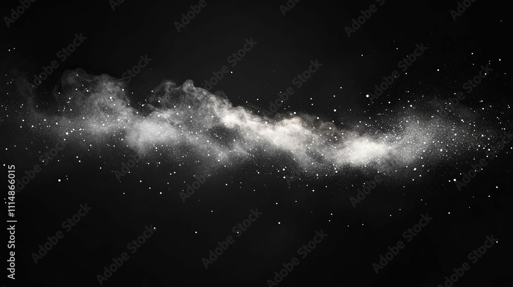 Obraz premium White Dust Cloud Against A Black Background