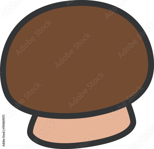 カラーキノコ類単品アイコン　マッシュルーム