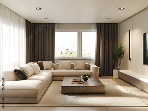 Modern Elegance: A Contemporary Living Room with Sophisticated Accents