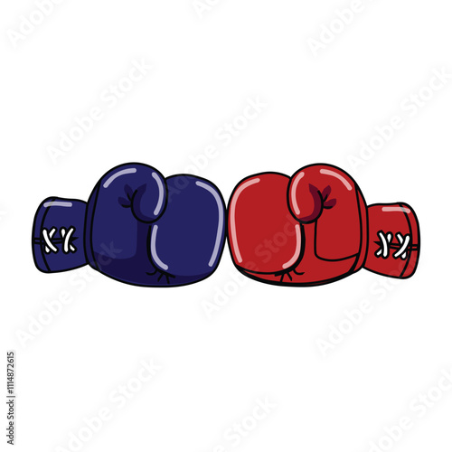 Two boxing gloves clashing