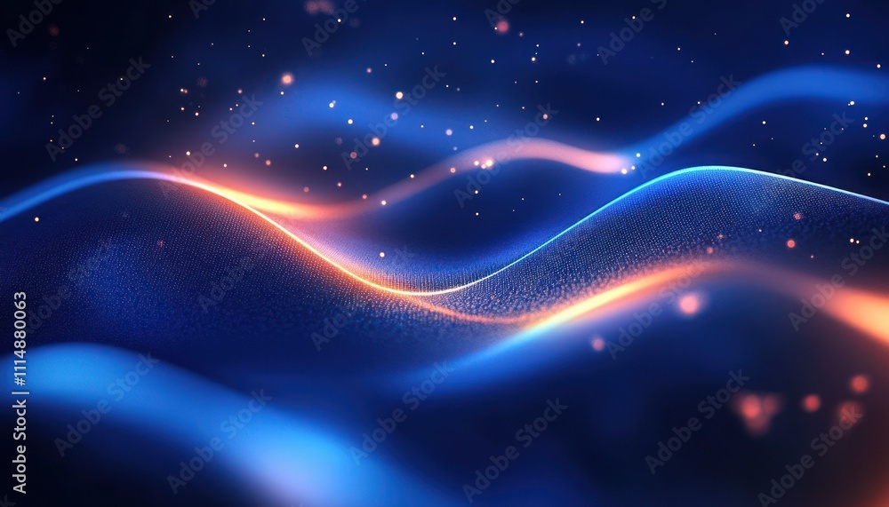 Obraz premium Futuristic Abstract Digital Background with Glowing Lines and Blue Gradient