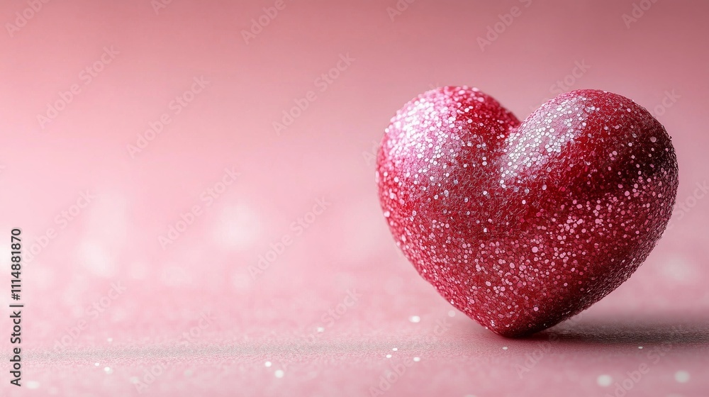 Fototapeta premium Glittery Heart Decoration Symbolizing Love and Affection