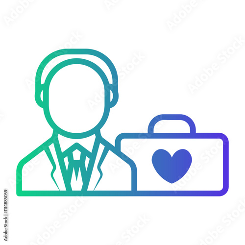 workaholic Line Gradient Icon