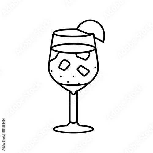 sangria glass spanish cuisine line icon vector. sangria glass spanish cuisine sign. isolated contour symbol black illustration