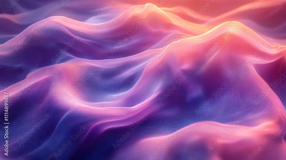 Obraz premium Dynamic Abstract Waves in Purple and Blue