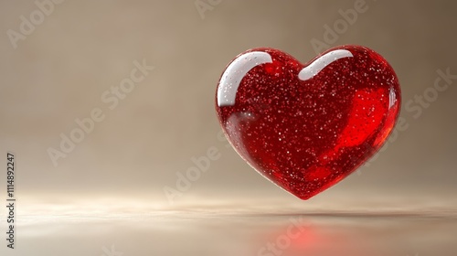 Captivating Shiny Red Heart Symbolizing Love and Emotion photo