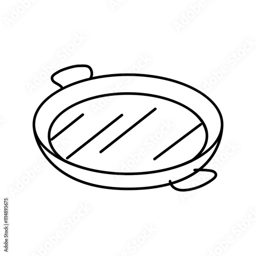 paella pan spanish cuisine line icon vector. paella pan spanish cuisine sign. isolated contour symbol black illustration