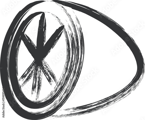 筆書き果物単品アイコン　レモン