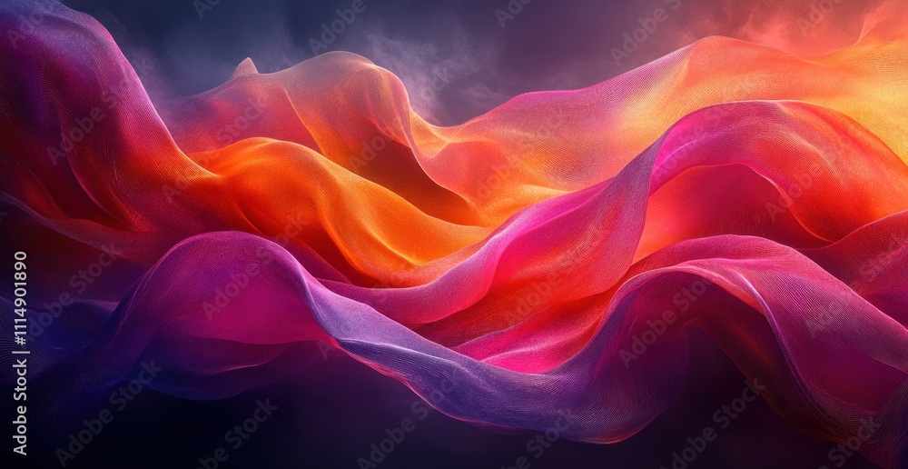 Fototapeta premium Colorful Abstract Digital Art Background with Flowing Ribbons and Dynamic Movement