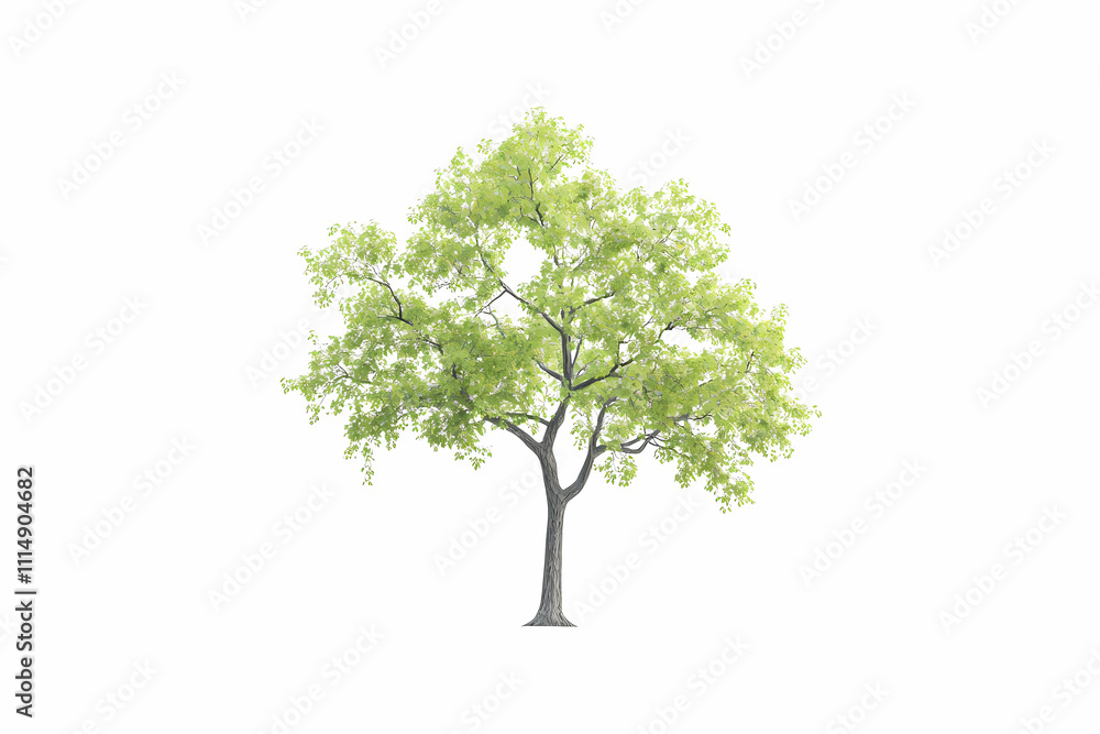 A tree is depicted in a white background A tree is depicted in a white background