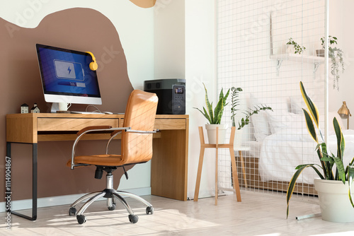 Modern home office workspac...