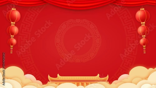 Lunar New Year Celebration Background Loop Animation