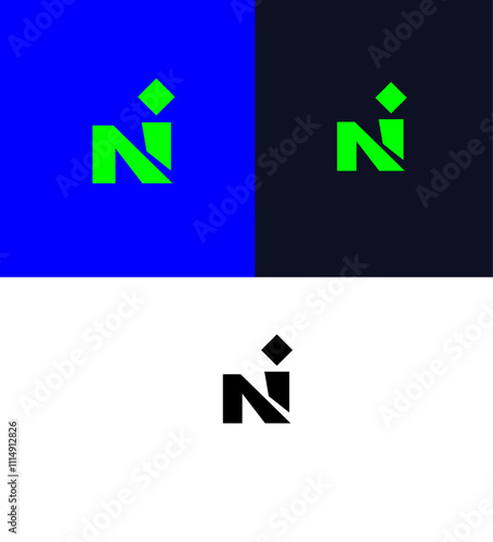 NI, IN Letter Logo Template