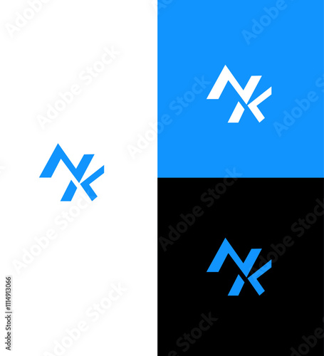 NK, KN Letter Logo Template