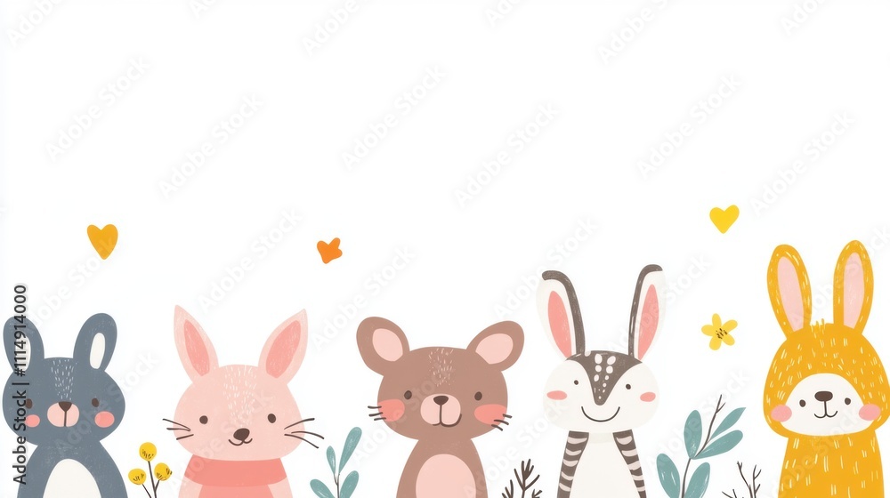 Obraz premium easter bunny with eggs