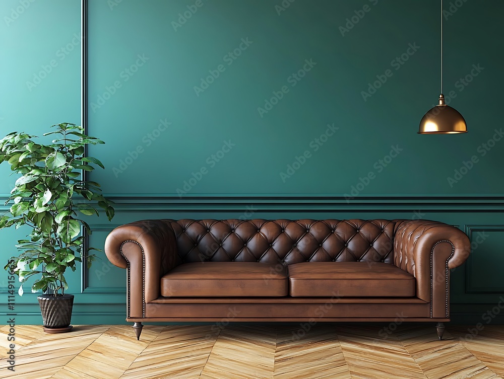 Obraz premium Modern Elegance: A Contemporary Living Room with Sophisticated Accents