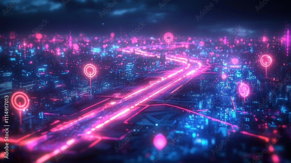 Obraz premium Digital Transformation Roadmap for Business Model Integration and Technology Implementation