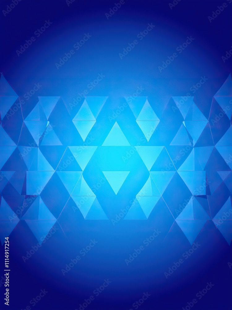 Fototapeta premium Blue and White Geometric Shapes Seamless Pattern, geometric shapes, wall art., design, abstract, interior