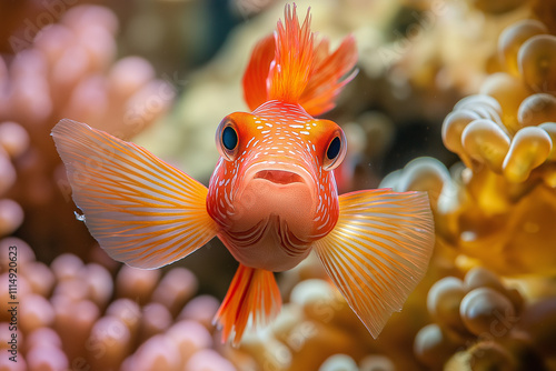 Realistic photography of colorful fish in a coral reef, suitable for wallpaper design and etc.

 photo