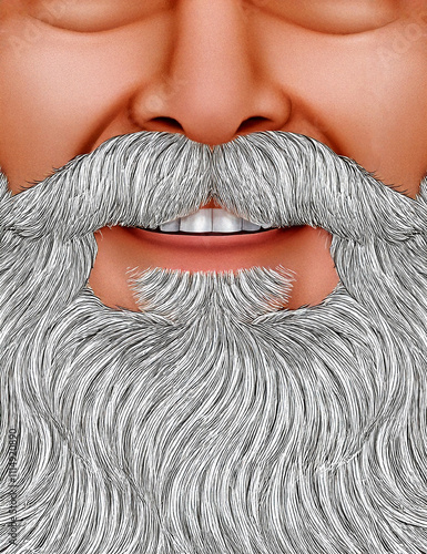 Smiling man with beard, close up view