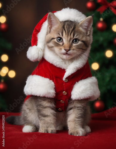 Santa Cat: Adorable Feline Dressed as Santa Claus for the Holidays