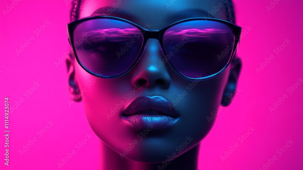 Portrait of a Woman Wearing Stylish Sunglasses Portrait of a Woman Wearing Stylish Sunglasses